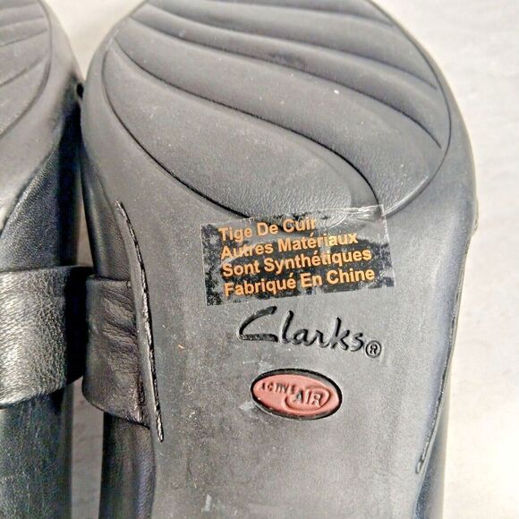 Clark Everyday Active Air Black Leather Double Strap Mary Jane Pump Heels SZ 7M. - Picture 6 of 10